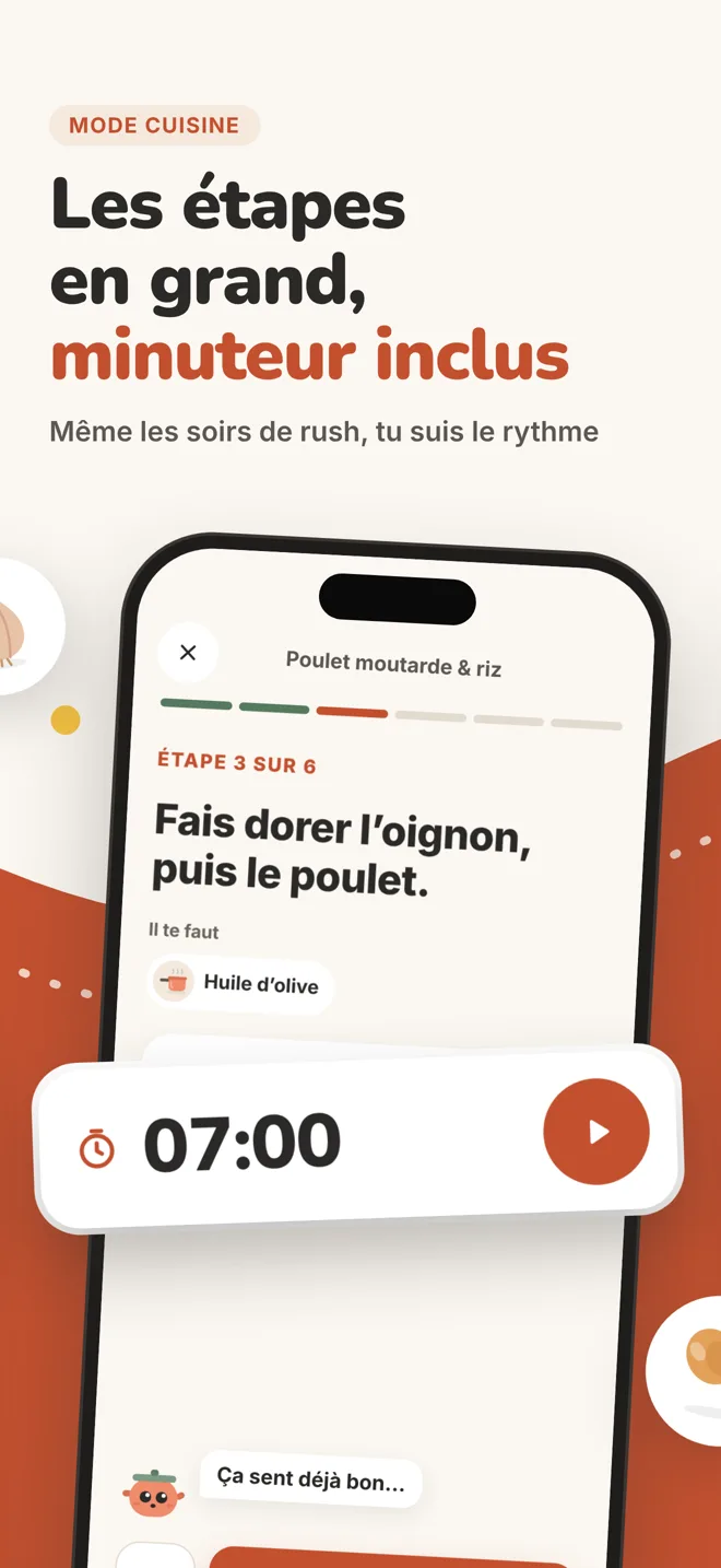 Step-by-step cooking mode